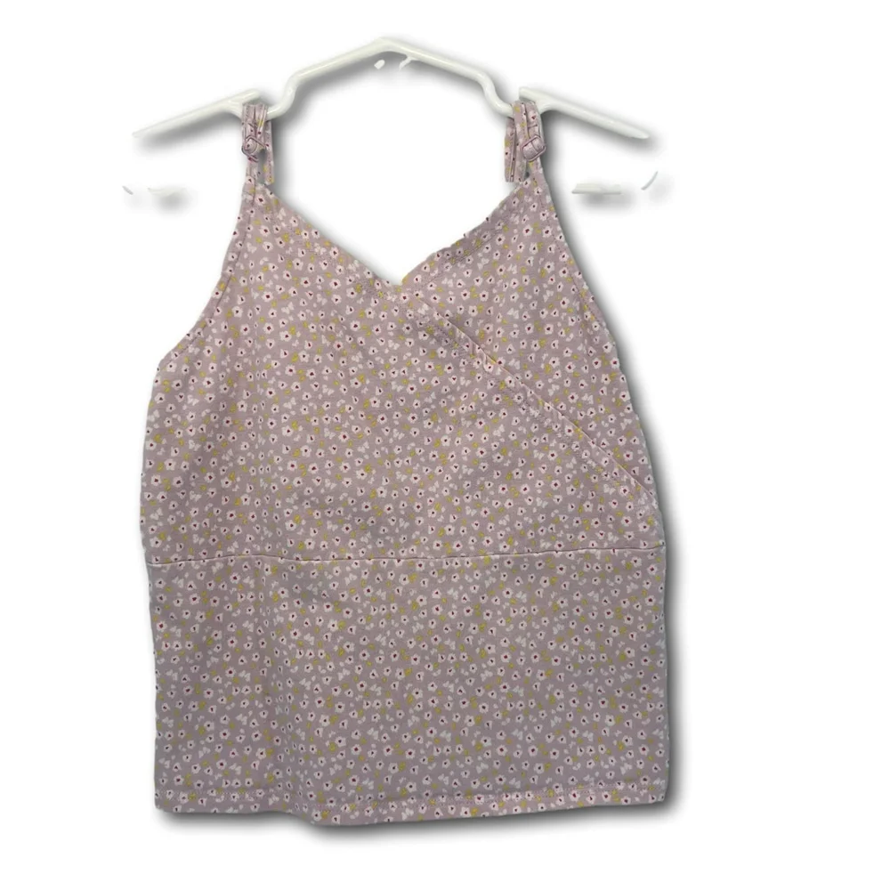 Art Class Girl’s Tank Top Cami Lavender Floral Size Medium (7/8) Summer Top